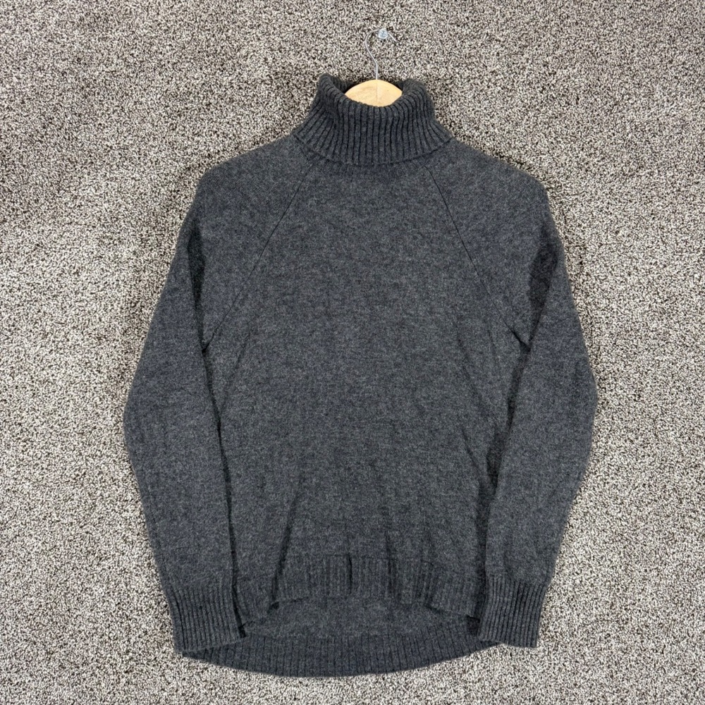 J Crew Turtleneck Sweater Womens S Gray Wool Alpaca Blend Stretch Supersoft Yarn